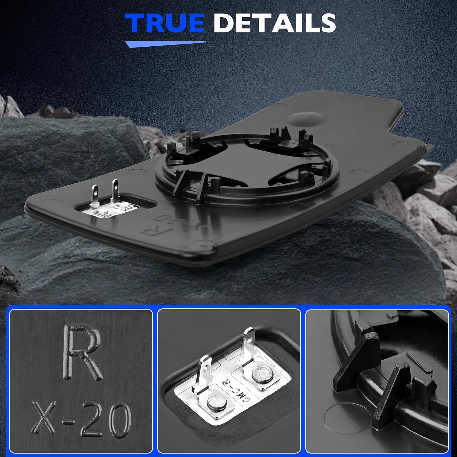 Heated Tow Lower Convex Mirror, Compatible with 2014-2017 Chevy Chevrolet Silverado GMC Sierra 1500 2500 3500 HD, Replace 23444113 Right Passenger Side Power Heating Towing Lower Convex Mirror Glass