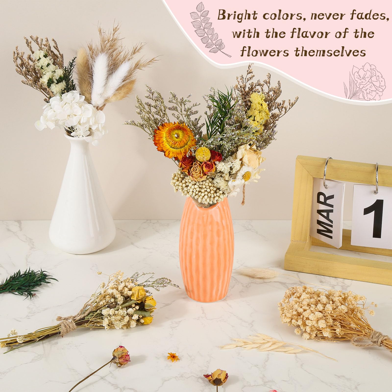 Noaxylic Trockenblumen Set - 10 Bunte Sträuße Für DIY Deko & Heimdekoration