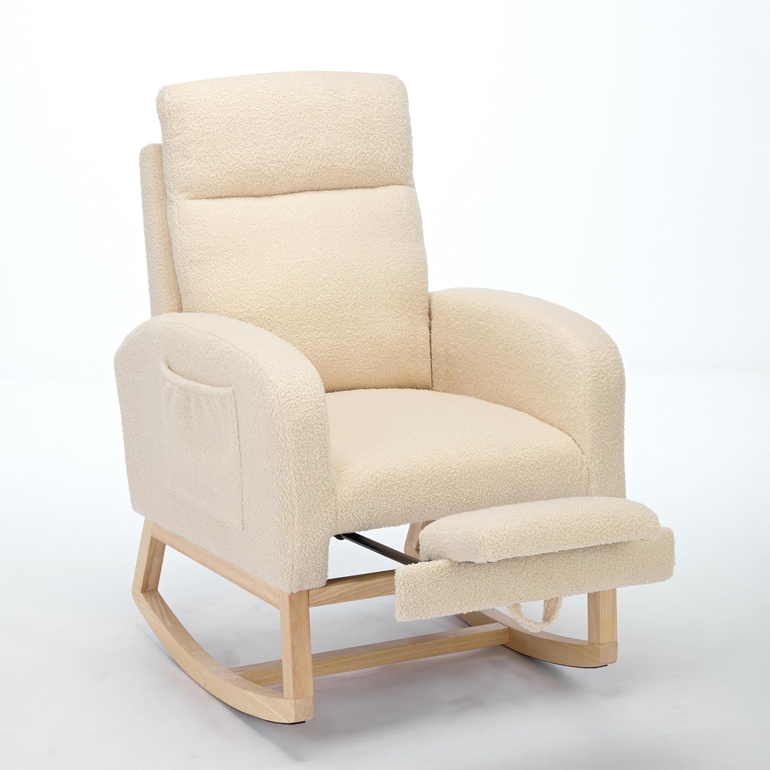 Amazon.com: Nursery Rocking Chair with Adjustable Footrest, Upholstered ...