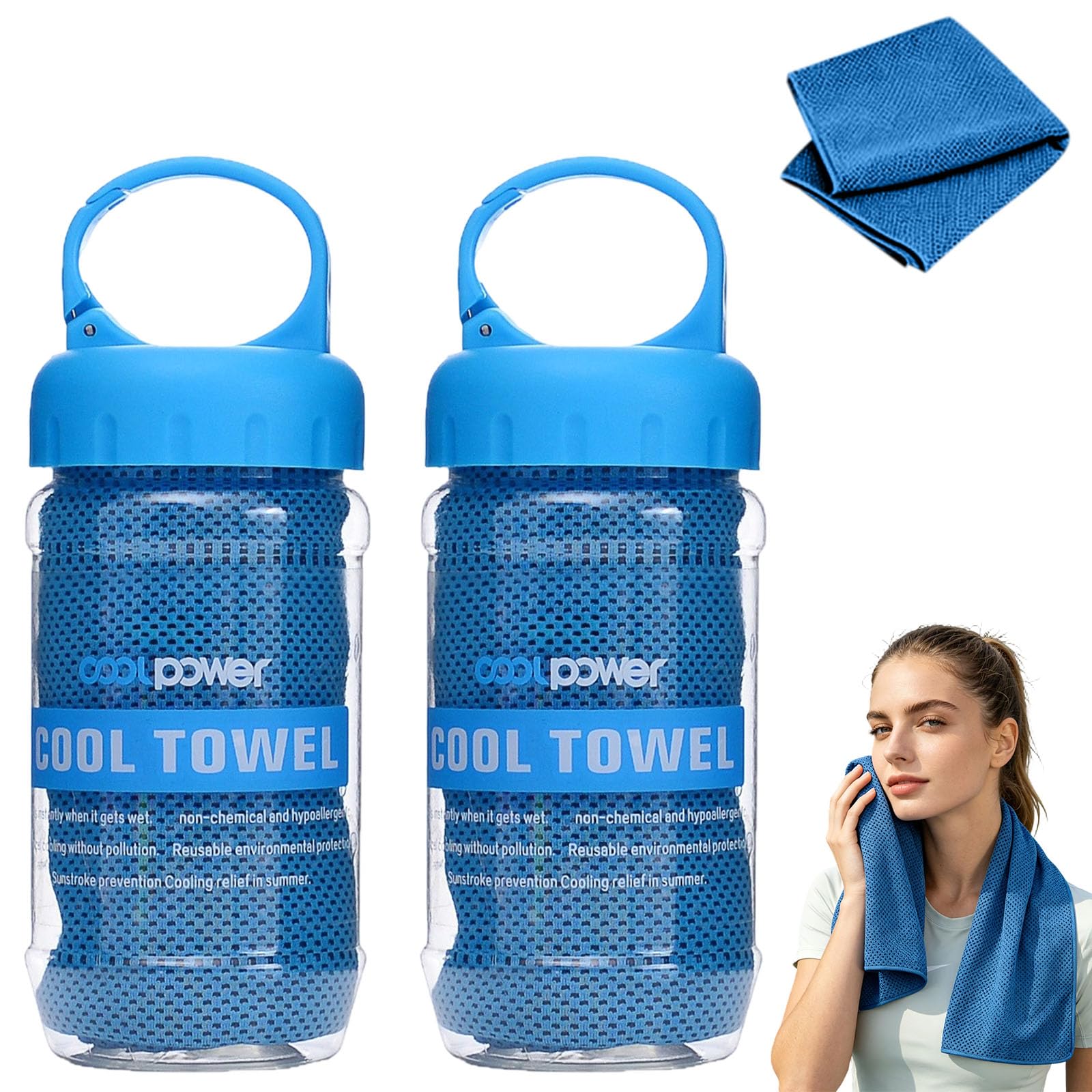 Cooling Towels,Breathable Instant Quick Drying Ice Cool Microfibre Towel, Cool Towels For Extreme Heat For Men Women Kids Gym Workout Running Yoga Golf Camping (B) — image 1