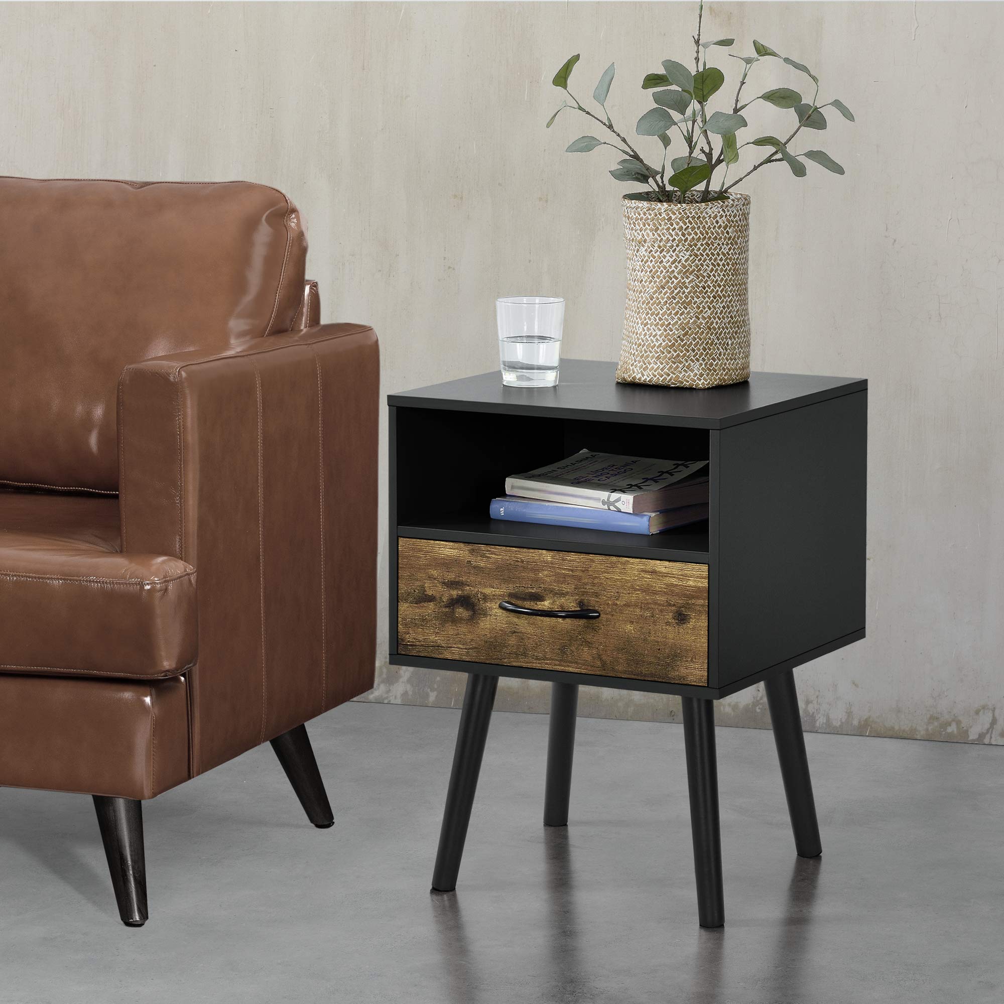 Comodino Moderno IBUYKE - Design Aperto, Bianco, Salvaspazio Per Camera Da Letto - Foto 7