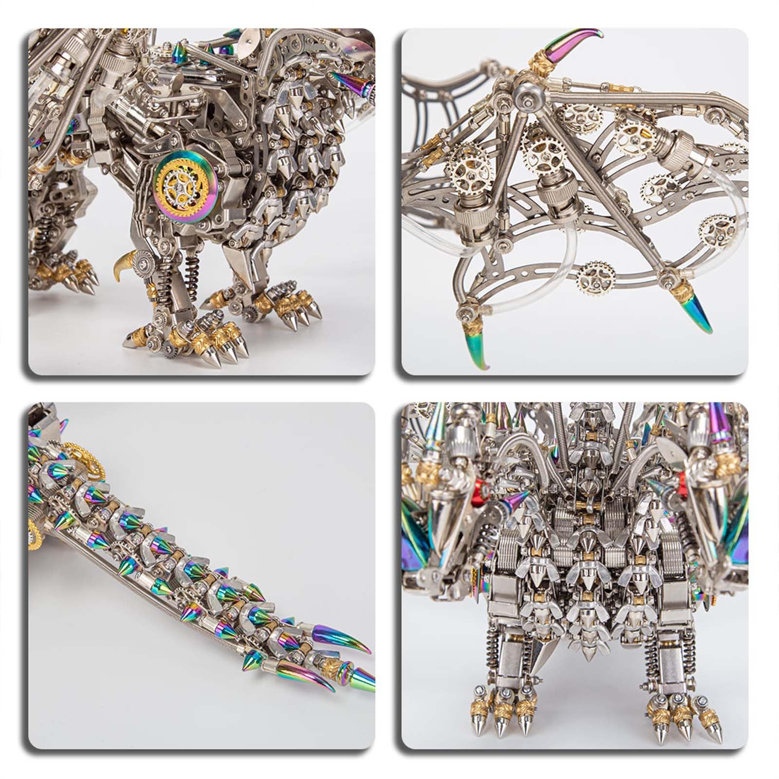 Gorekia 3D Metall Puzzle, DIY Punk Mythische Kreatur Drachen Modell Bausatz Kreative Ornamente (2900+PCS)