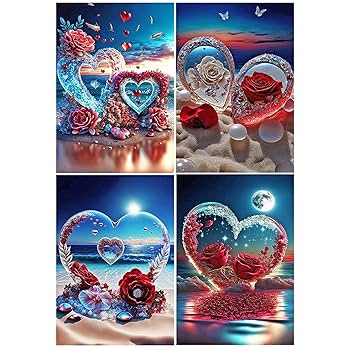 Amazon.co.jp: JISHSHAY ダイヤモンドアート キット 4枚セット