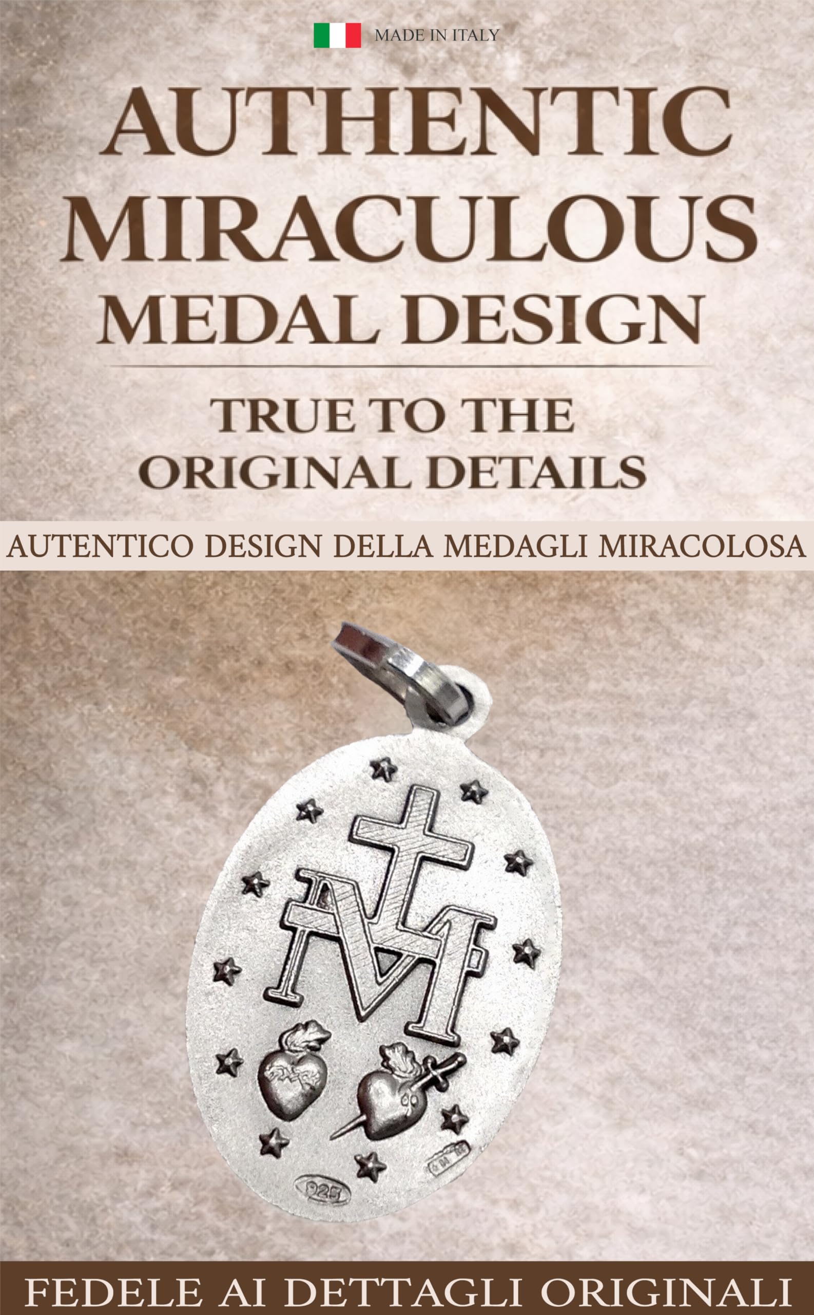 Médaille Miraculeuse en Argent Massif 925 - L'Originale - Made in Italy