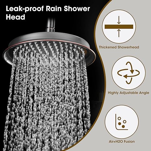 Miniatura 4 de Cabezal de ducha de lluvia con rociador de mano, sistema de ducha de lluvia con válvula empotrada, juego de grifo de ducha, kit de acabado de ducha