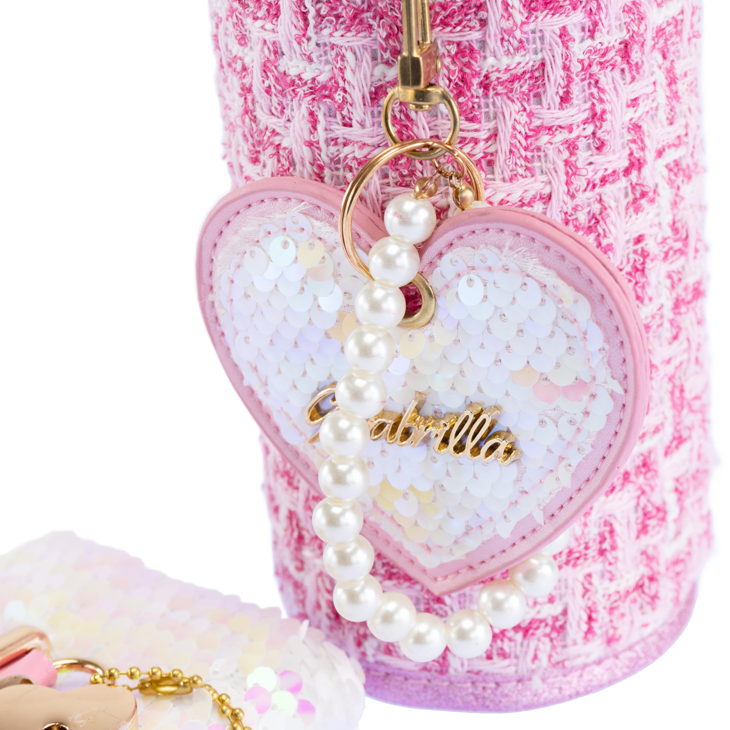 Girabrilla Borraccia Tweed Set, 1 Confezione con Agenda, Ciondolo a Cuore e Eco Bottiglia