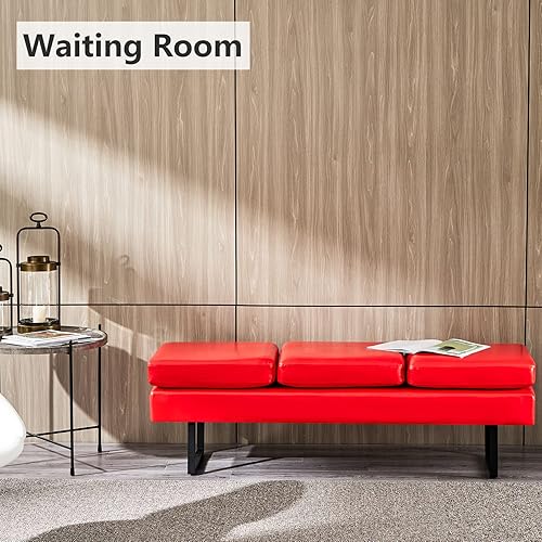 Miniatura 5 de OmySalon Banco de sala de espera, banco de recepción de salón de alta resistencia, asiento de silla de oficina, silla de vestíbulo de invitados de