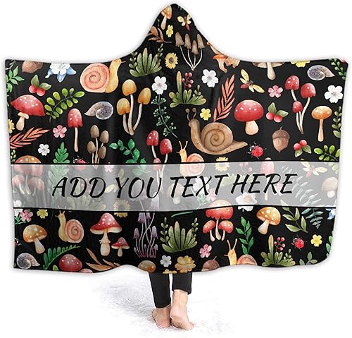 Miniatura 7 de Manta con capucha de hongos, regalos para mujeres, manta de franela de vellón suave con hongos, manta para todas las estaciones, mantas decorativas