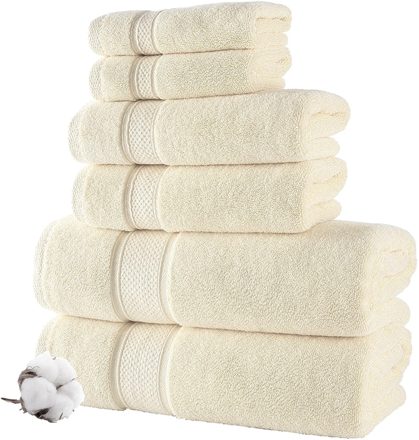 TOWELBAYTOWELBAY Luxury Bath Towels (800 GSM) 100% Egyptian Cotton Face Hand Bath Towel Super Jumbo Bath Sheets Quick Dry & Absorbent (Bath Towel, Cream)