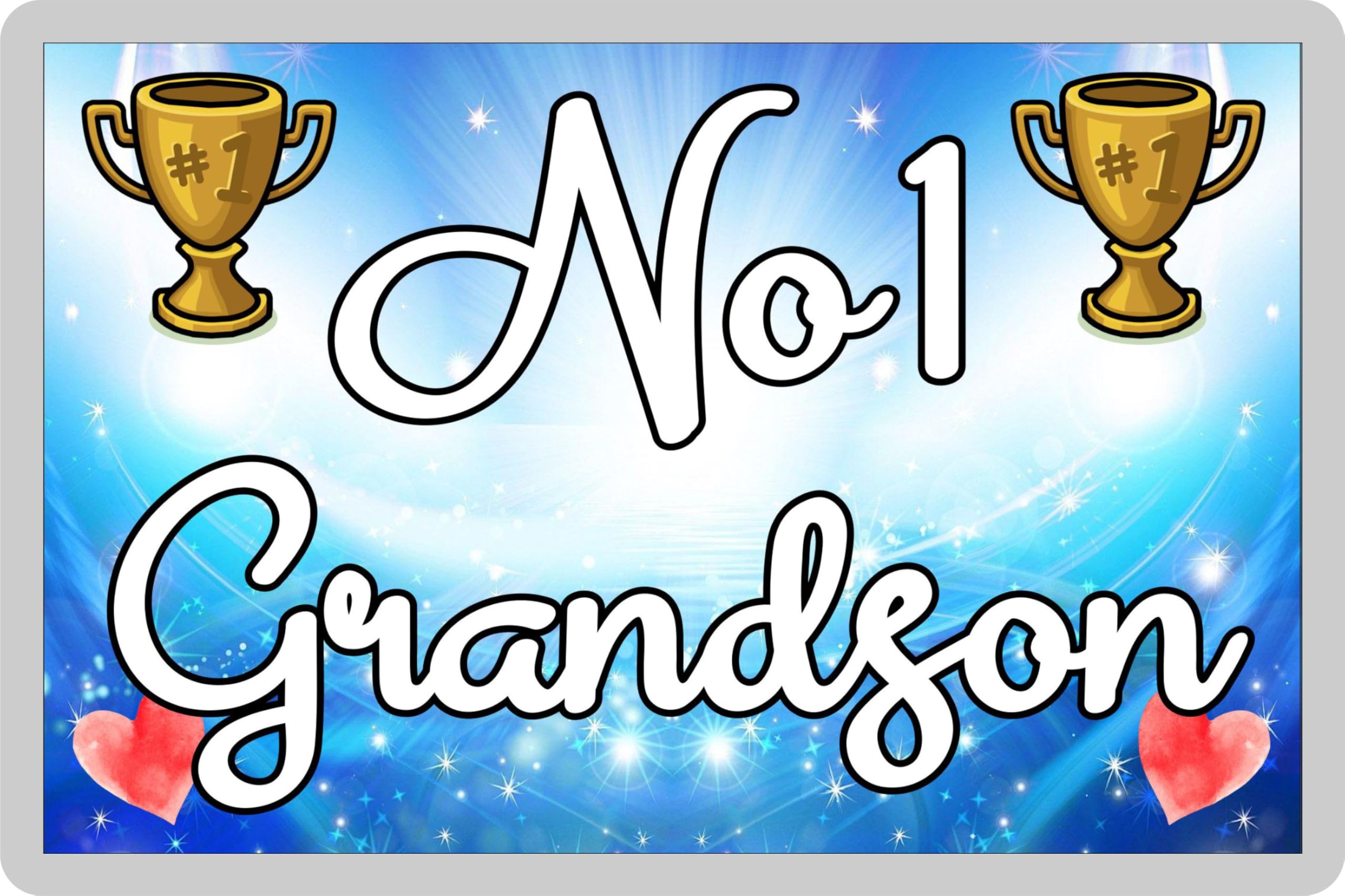 Decalarama Grandson Fridge Magnet Gift – Number One Grandson - Fun Cute Novelty Family Present