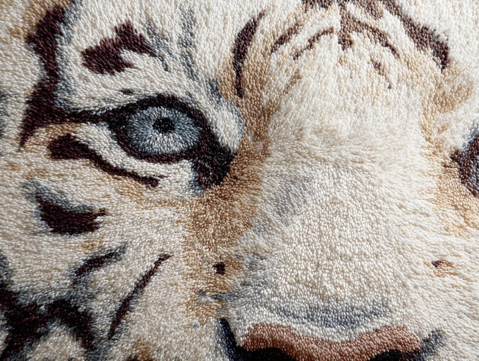 Wallphantom DIY Latch Hook Rug Kits for Adults,White Tiger