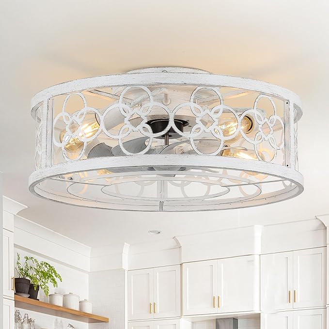 Ventilador de Techo 20 Pulgadas con Luz, Control Remoto, 6 V