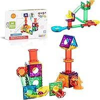 Vista 1 de 60 piezas de juguetes magnéticos de construcción con diseño de mármol, bloques de construcción de azulejos magnéticos, juguete educativo STEM