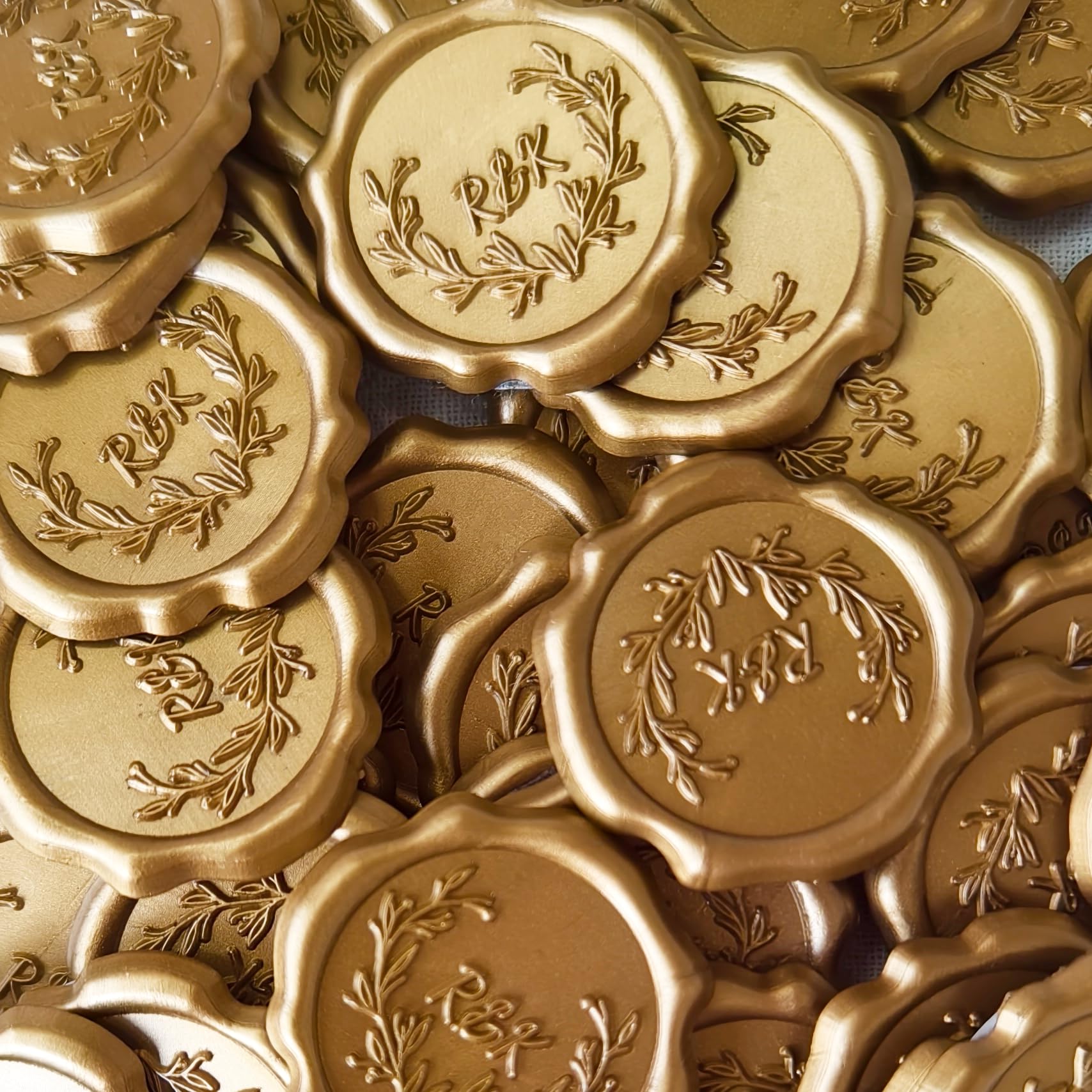 Custom Wax Seal Stickers Self-Adhesive - Personalized Name/Logo Customized Wax Seal Stickers for Wedding Invitation, Letters, Envelopes&Gifts(25 Colors, 1.2 Inch)