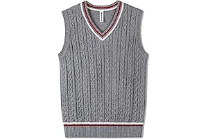 Boys Sweater Vest Unisex Cable Knit Gray