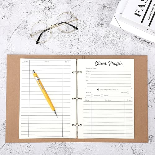 Miniatura 5 de 200 tarjetas de perfil de cliente, libro de registros de clientes, carpetas de estilista, tarjetas de inserción para peluquería de uñas, spa,