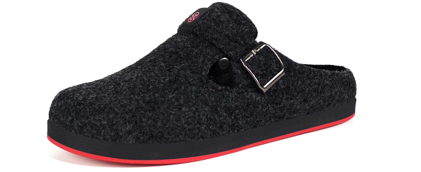 BARJA Pantofole In Feltro Uomo/Donna - Comode, Con Suola In Gomma O Feltro, Prodotto In Polonia, Taglia 42 EU, Nero