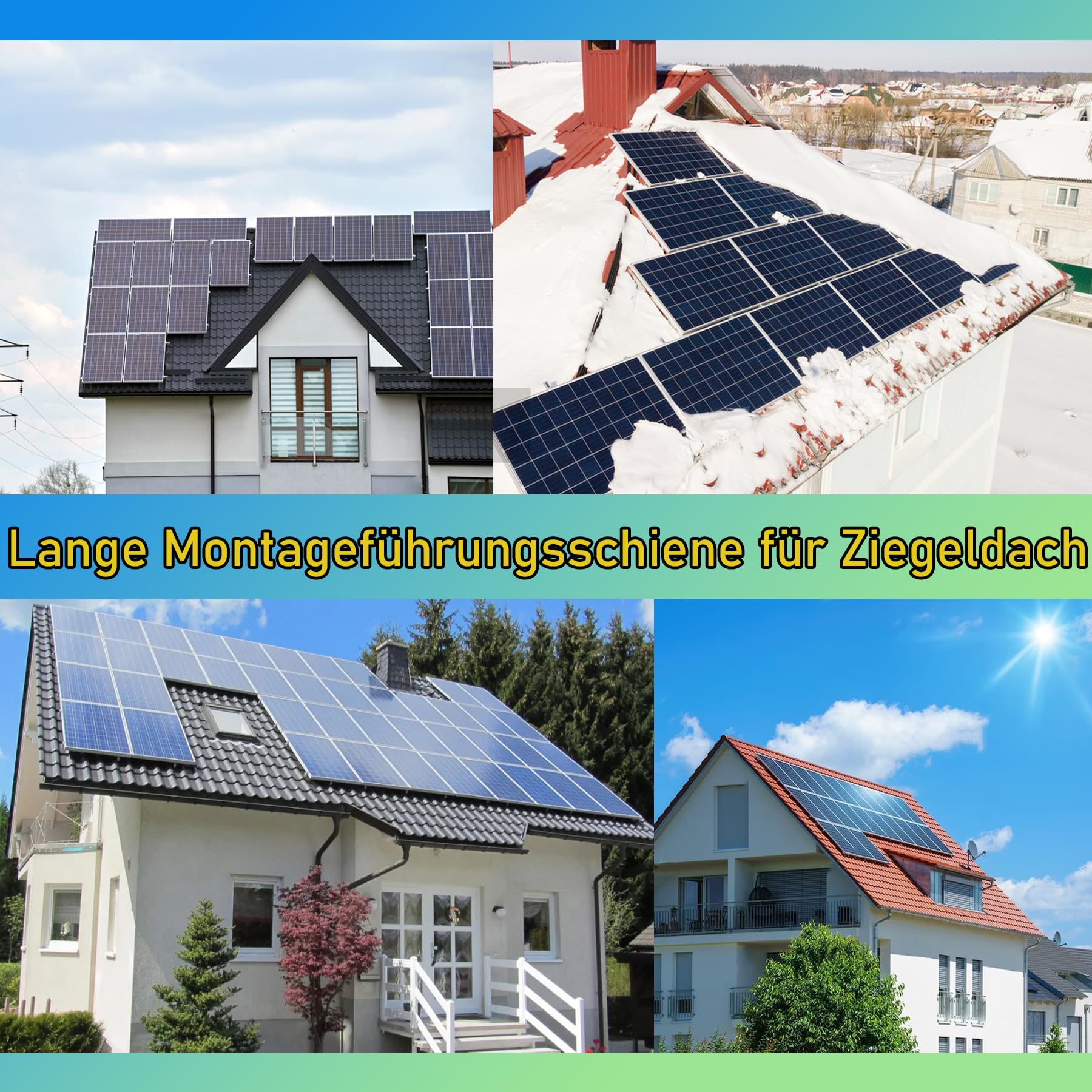 Kit Support Panneau Solaire Toit Tuiles - Aluminium Et Acier | Réglable 30-45mm Épaisseur