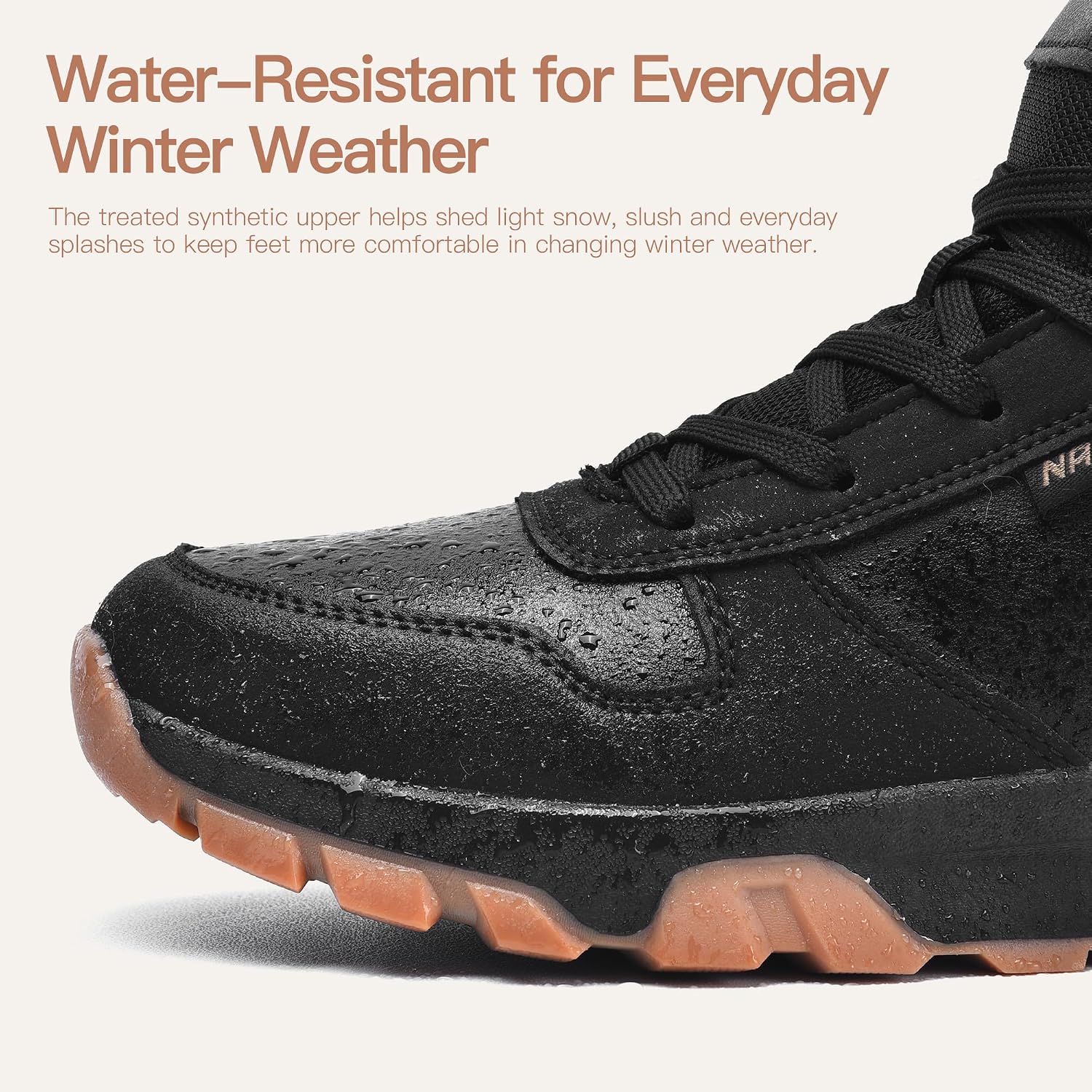 Nahomi Waterproof Snow Boots for Men, Warm Fur-Lined High-Top Winter Boots
