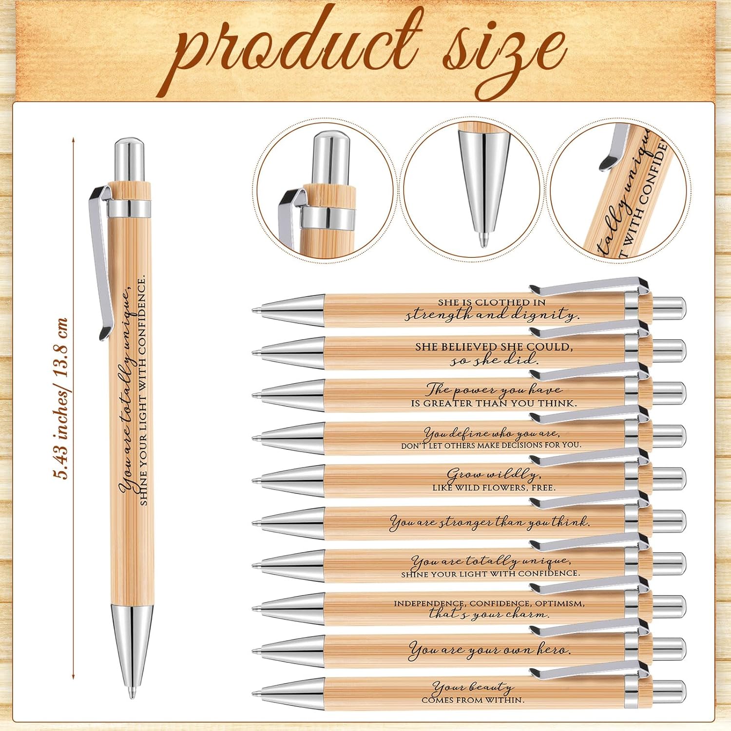 Supervitae 40 Set Employee Appreciation Gift Bulk for Women 10 Style Motivational Quote Ballpoint Pens and Flower Card Employees Inspirational Gifts for Volunteer Nurses Coworkers Teachers - Image 2