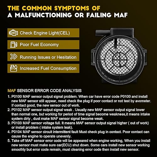 Miniatura 6 de OCPTY Sensor de flujo de aire masivo 13627566984 medidor se adapta a 2002 2004-2005 para BMW 325i 2.5L, 2004-2005 para BMW X3 2.5L, 2003-2005 para
