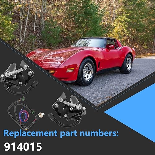 Miniatura 2 de Motor eléctrico para faros delanteros, izquierdo y derecho 914015, compatible con Chevrolet Corvette C3 1968-1982, 4 pines