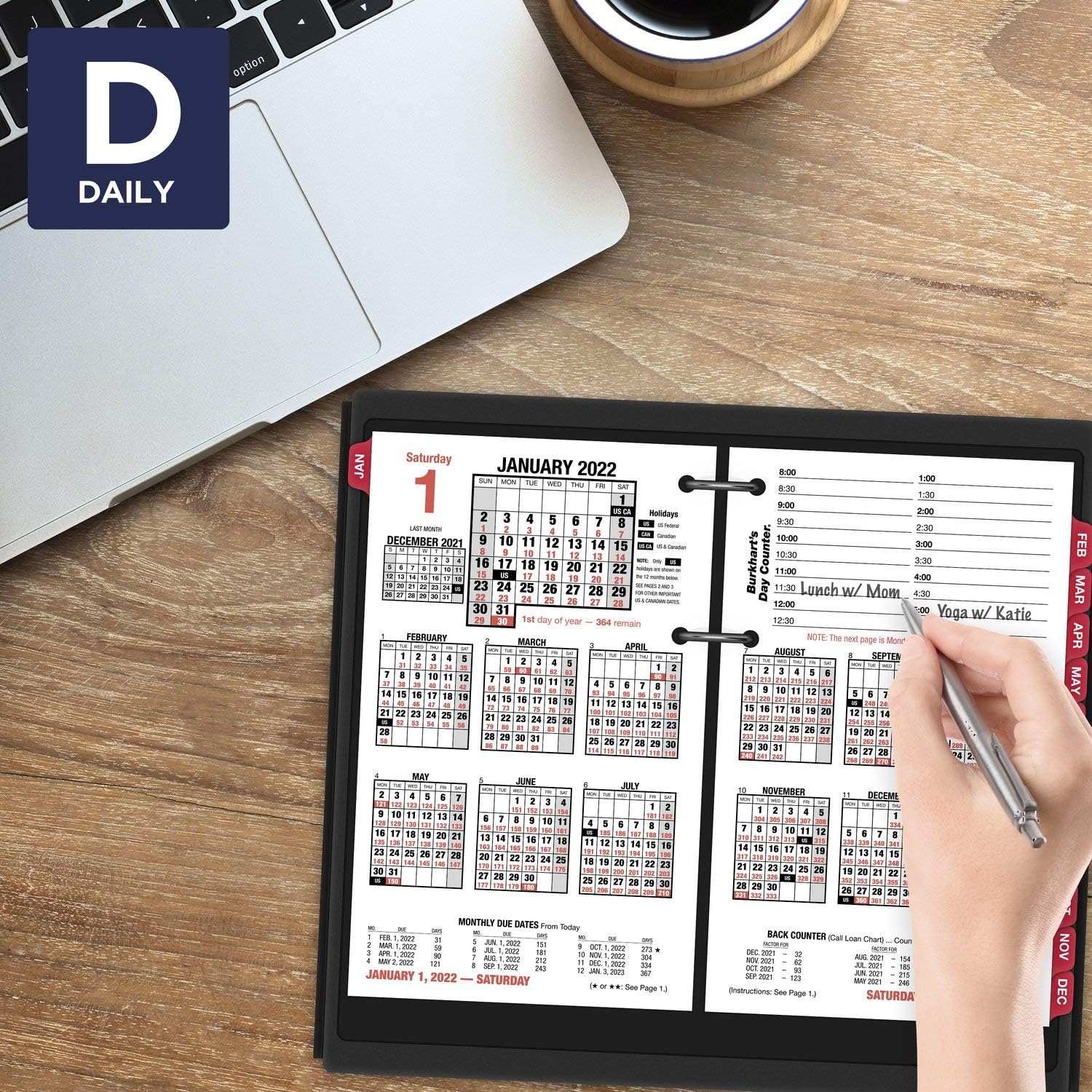 2022 Daily Desk Calendar Refill by AT-A-GLANCE, 4-1/2" x 7-1/2", Loose-Leaf (E71250) : Everything Else