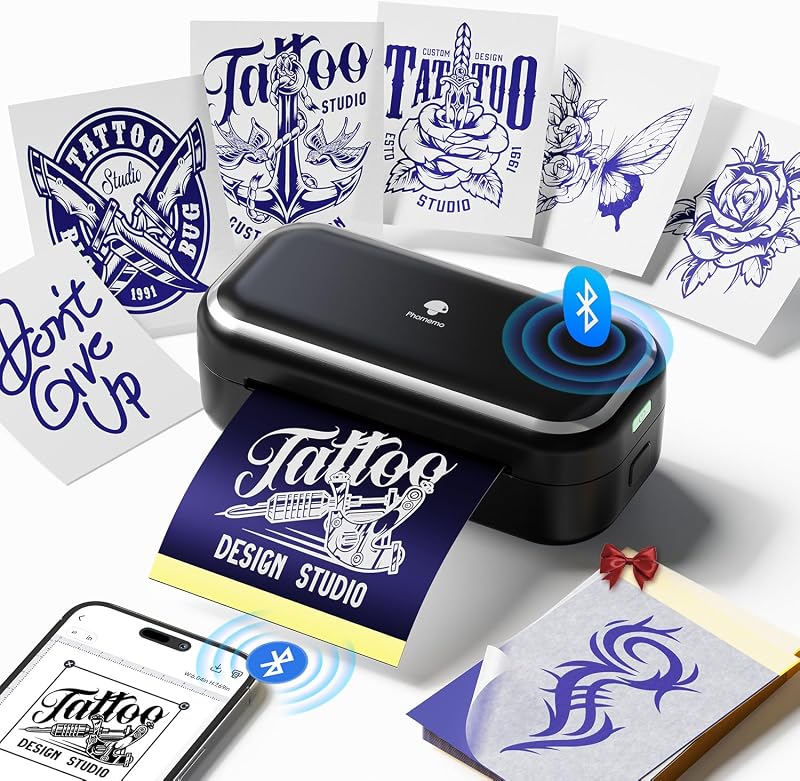 Impressora térmica portátil para estêncil de tatuagem Phomemo TP31, com Bluetooth e bateria recarregável