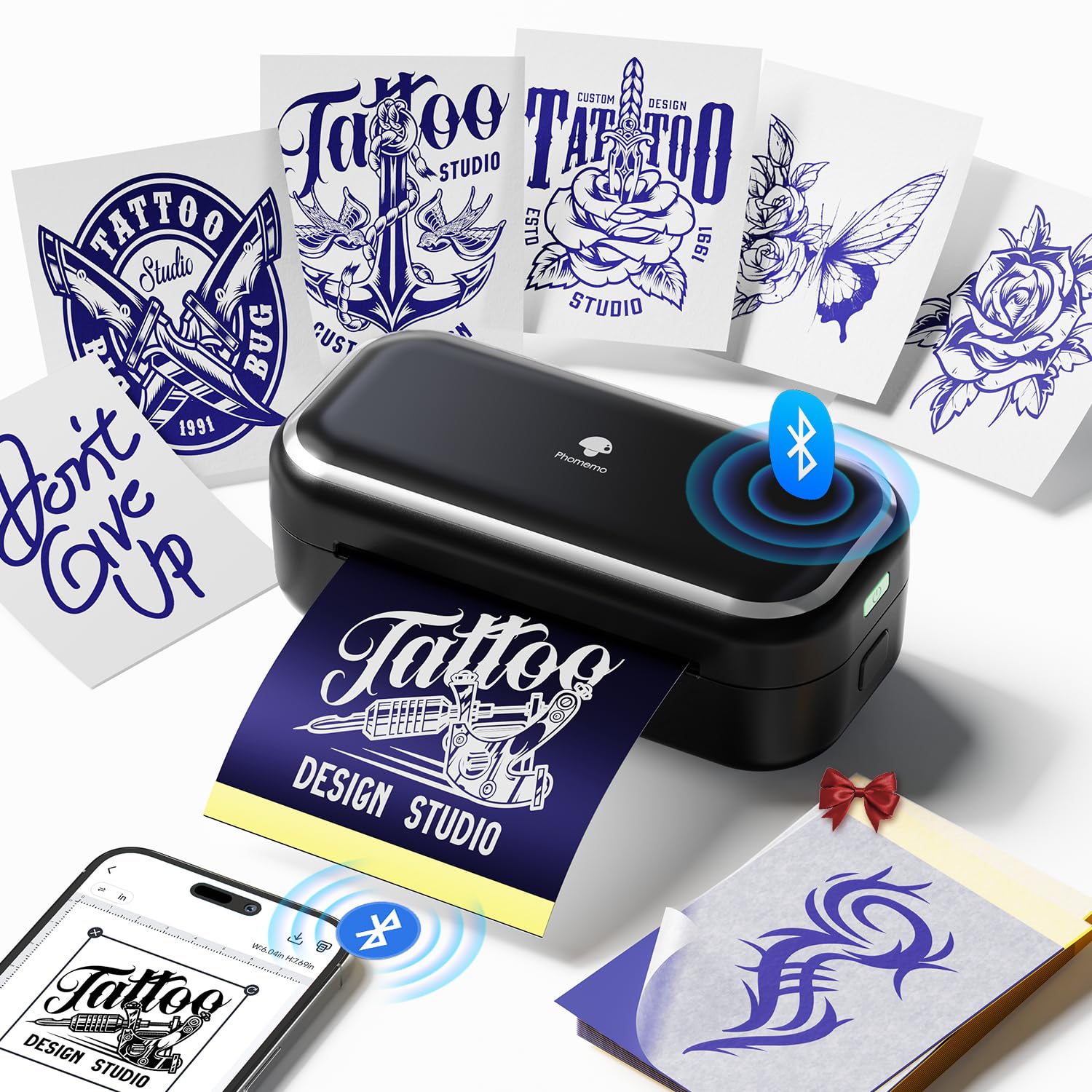 Phomemo TP31 Tattoo Stencil Printer, Mini Temporary Tattoo Maker with 30pcs Transfer Paper,Bluetooth Tattoo Machines Printers for Tattoo Beginners & Artists,DlY,Parties,Gifts. Deep Black-image-29