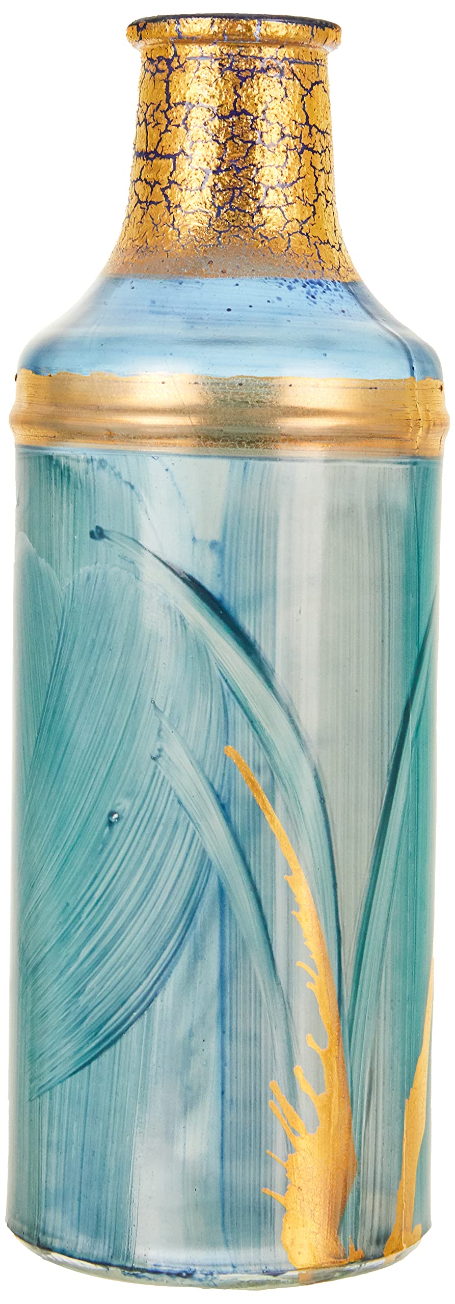 Bottle vase Shabby Aqua vases Made of Coloured Glass, Blue, 7 cm