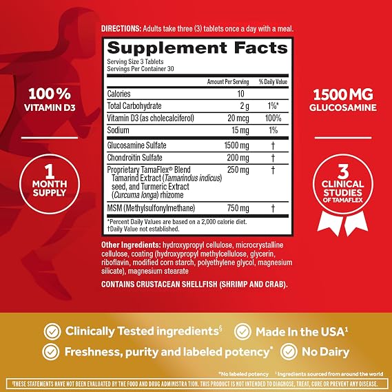 Move Free Advanced Pro Joint Support TamaFlex Glucosamine, Vitamin D3-90ct
