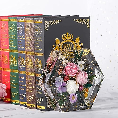 Miniatura 4 de Cayway Moldes de silicona grandes para fundición de resina, molde de resina hexagonal 3D epoxi para preservación de flores, perfecto para regalo de