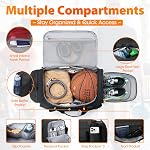 SDYSM Gym Bag for Men Women 40L Large Travel Duffle Bag with Shoe Compartment & Wet Pocket Waterproof Tactical Weekender Overnight Bag Carry On Sport Bag for Fitness Travel Hiking, Black