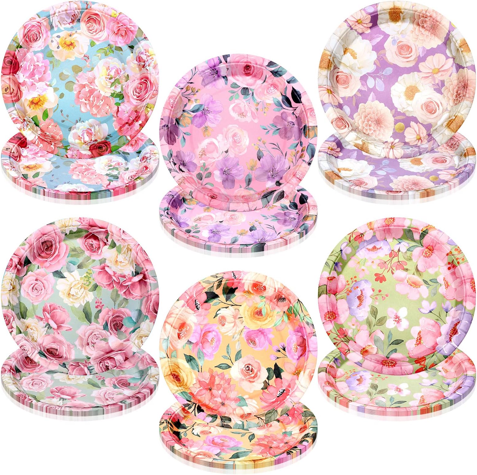 50 Count Oval Easter Paper Plates Heavy Duty 10" X 12