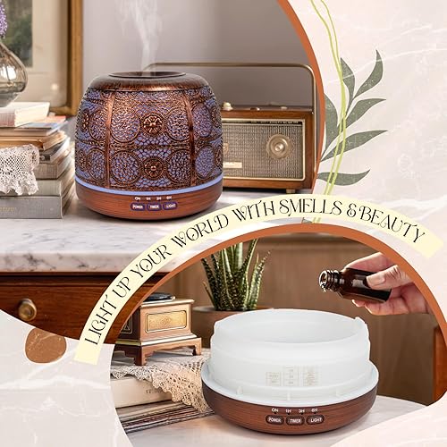 Miniatura 7 de ARVIDSSON Difusor de aceite esencial de 16.9 fl oz, difusores de metal para aceites esenciales, difusor de aceite de aromaterapia para habitaciones