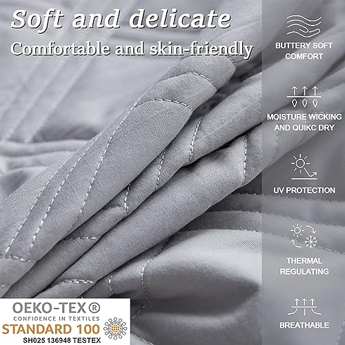 Miniatura 2 de Waterproof Mattress Protector(Twin, Grey), 18 inches Deep Pocket, Breathable and Noiseless Mattress Topper, Machine Washable Bedding Mattress Pad,