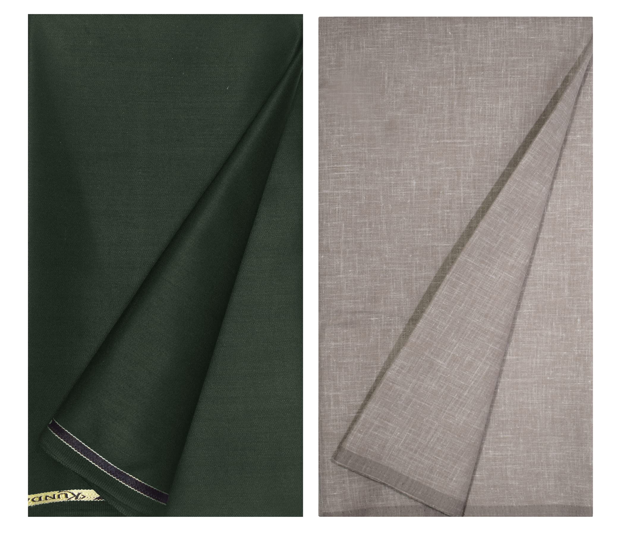 KUNDAN SULZ GWALIOR Men's Cotton Shirt & Trouser Fabric Combo Set (Dark Green & Light Brown)-picture-22