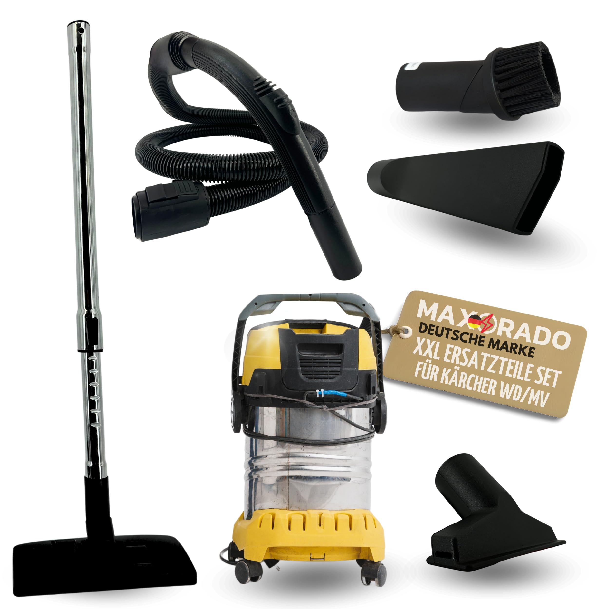 Tuyau d'aspirateur Kärcher WD 3 Premium flexible de rechange avec poignée ergonomique 35 mm
