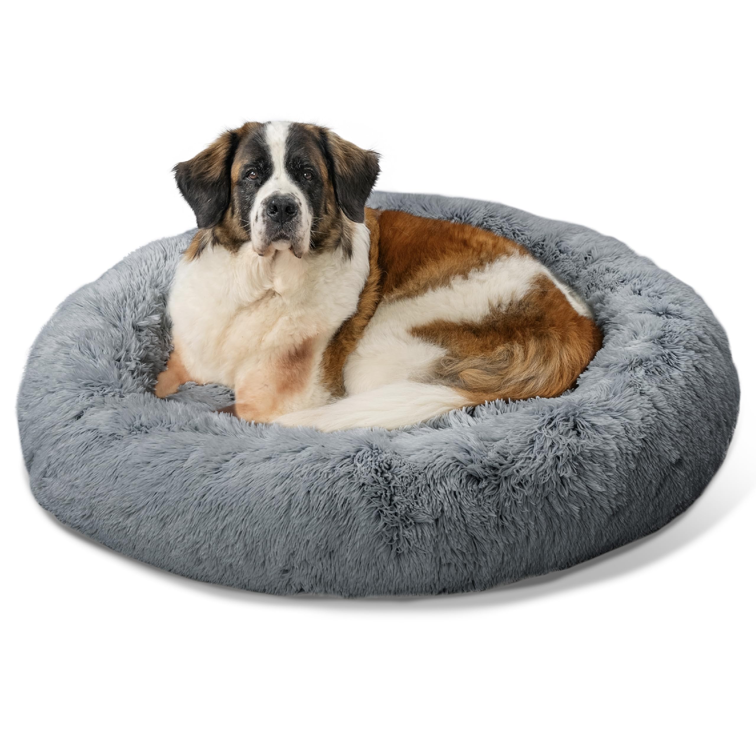 Best Friends by Sheri Original Calming Donut Dog Bed, Gray, XL, 45"