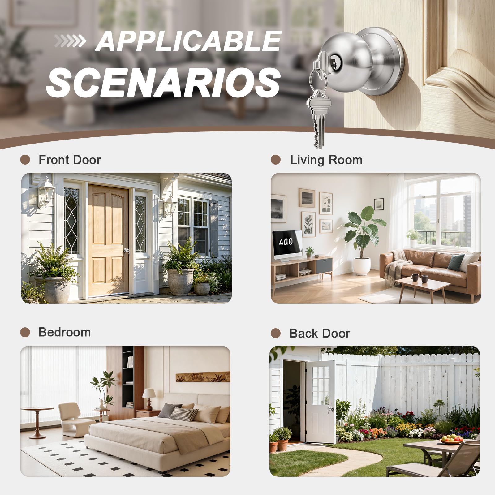 Keyed Entry Door Knob - Secure & Stylish -6