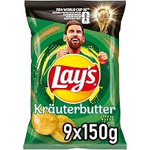 Lay's Herb Butter Flavor - Crispy Spiced Potato Chips for a Successful Party 9 x 150 g