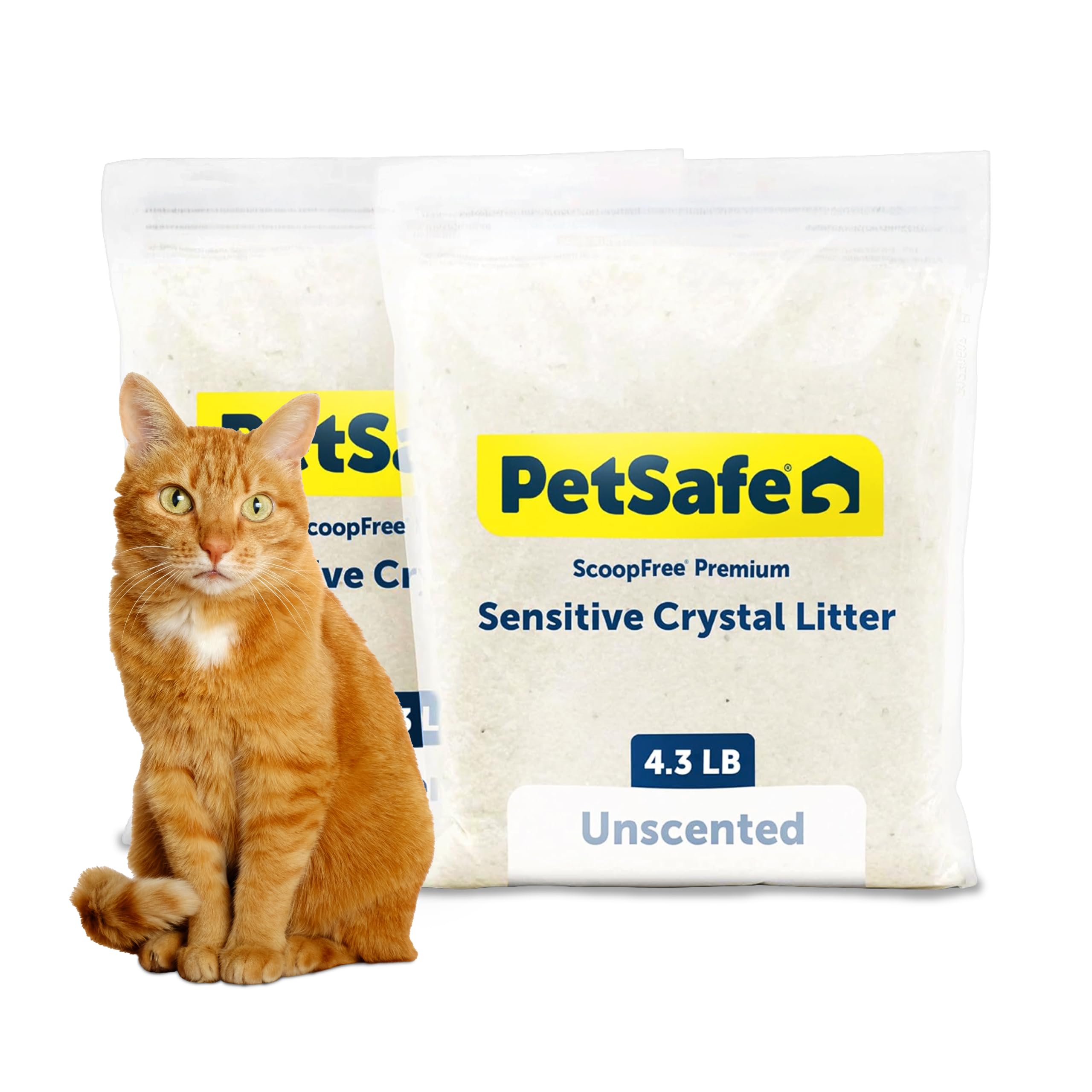 PetSafe ScoopFree Premium Crystal Litter, Fragrance Free, 4.3Lb Bag, 2 Pack