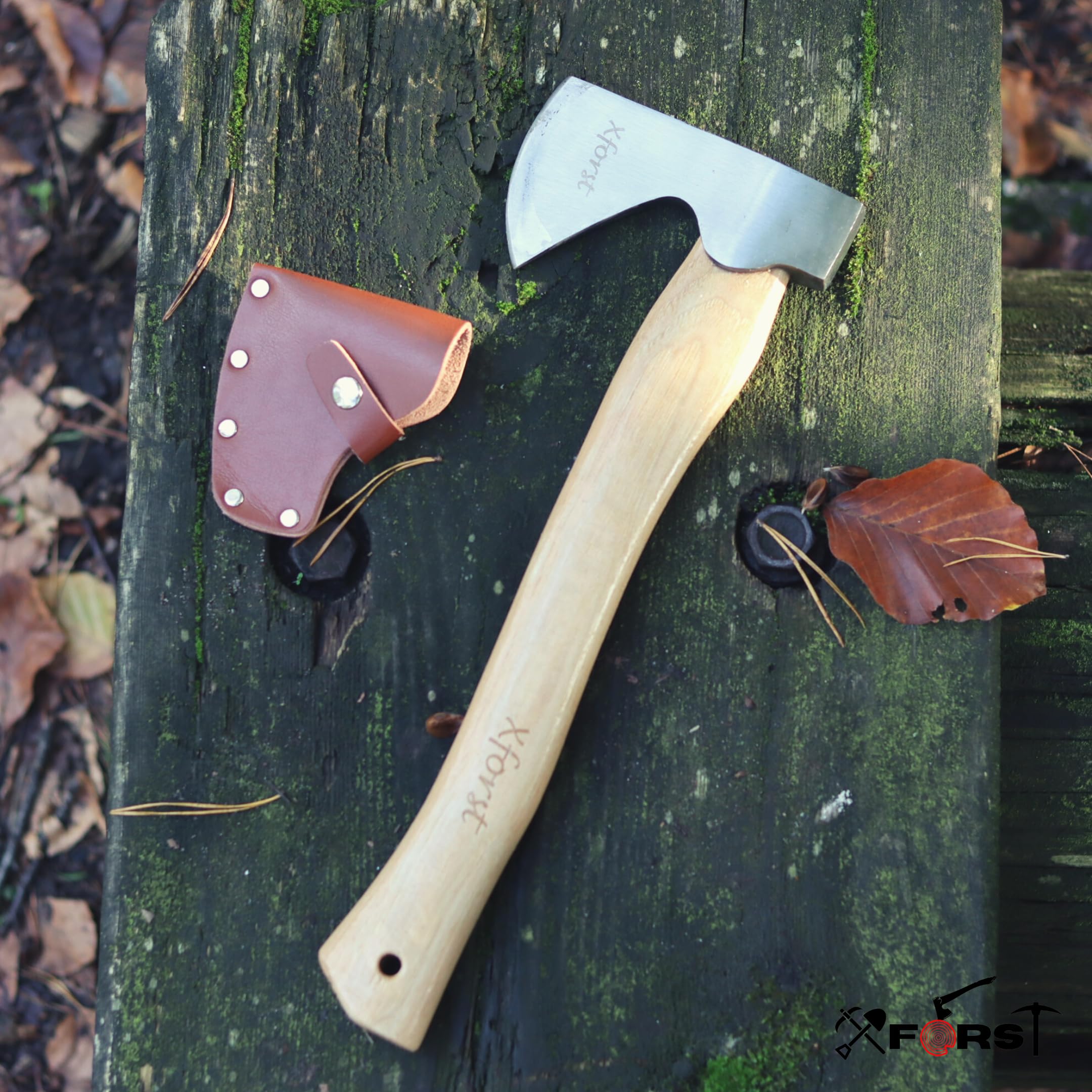 Hacha Xforst, hacha de mano con mango de madera de Hickory, hacha vikinga. Modelo X-TA5x TA