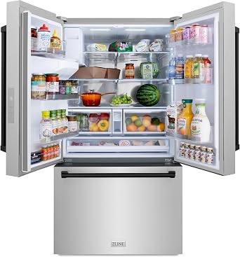 ZLINE Autograph 36 in. Standard-Depth Refrigerator with Matte Black Handles (RSMZ-W-36-MB)