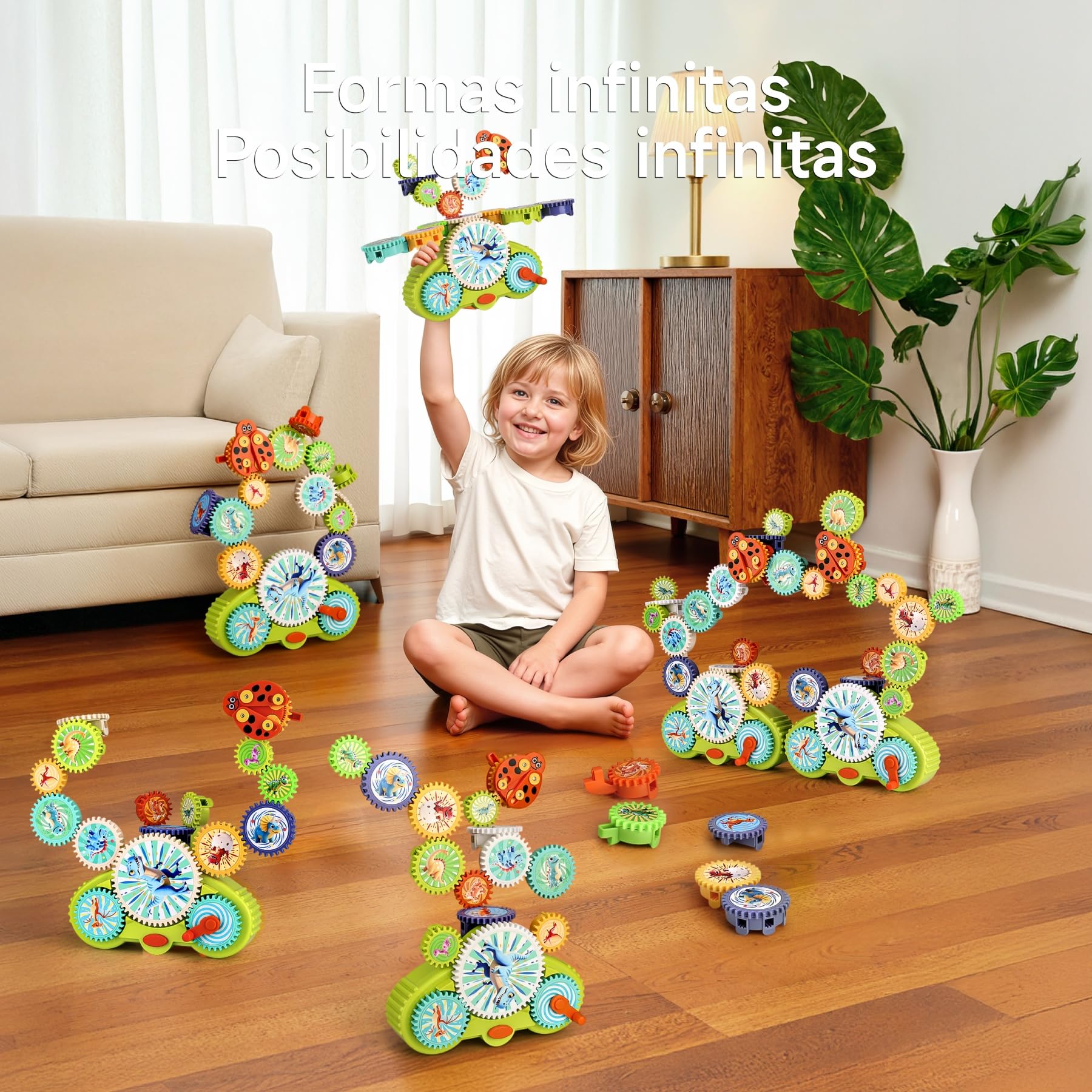 Juguetes de Engranajes para Niños 3-5 Años, Juguete Educativo STEM, Construcción Creativa