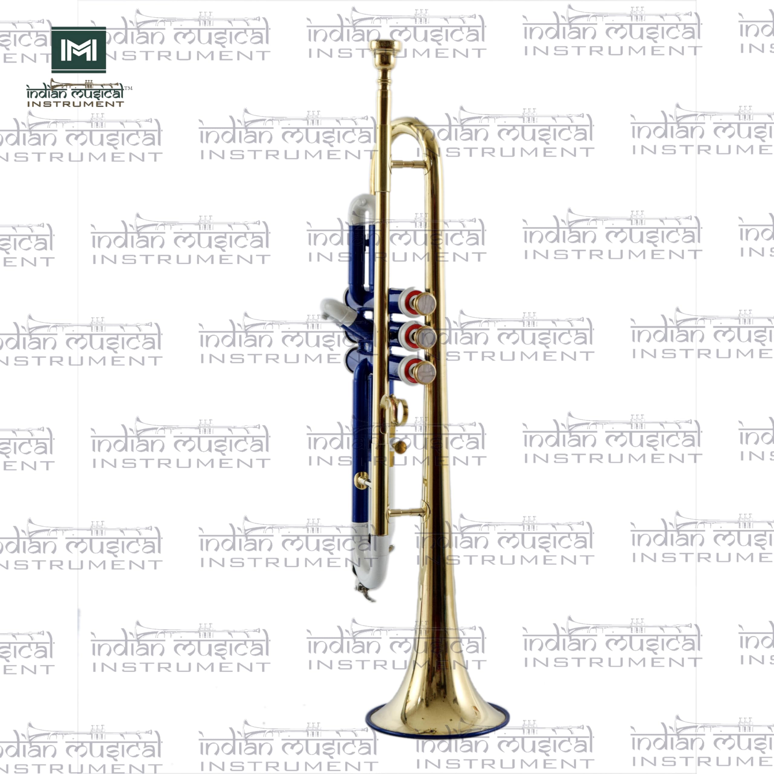 Tromba Bb Pitch con accessori, bocchino e custodia per il trasporto (oro bianco e blu)