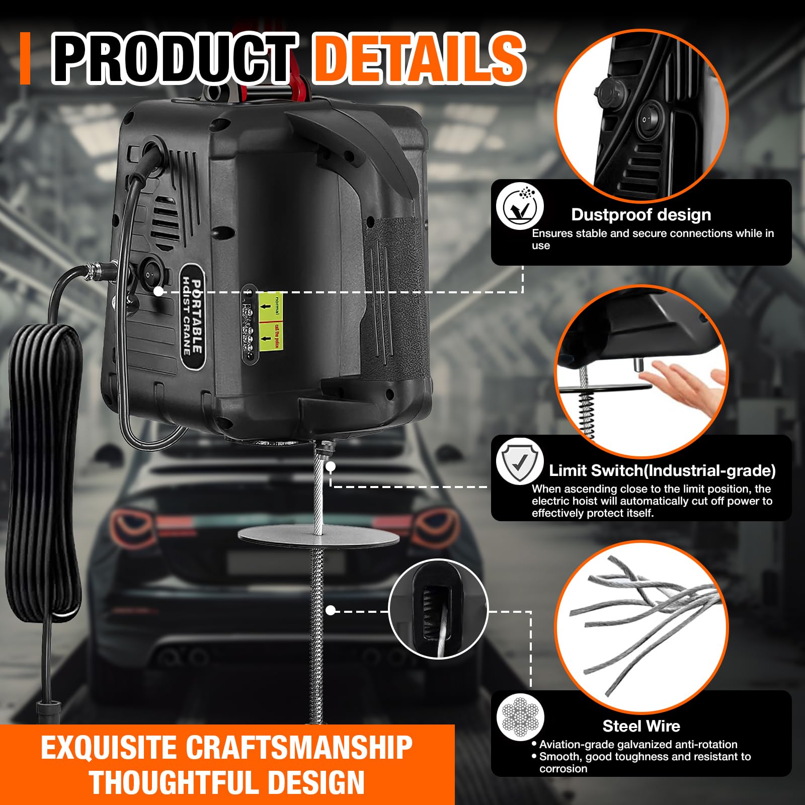 3-in-1 Electric Hoist - 2200lb Capacity -5