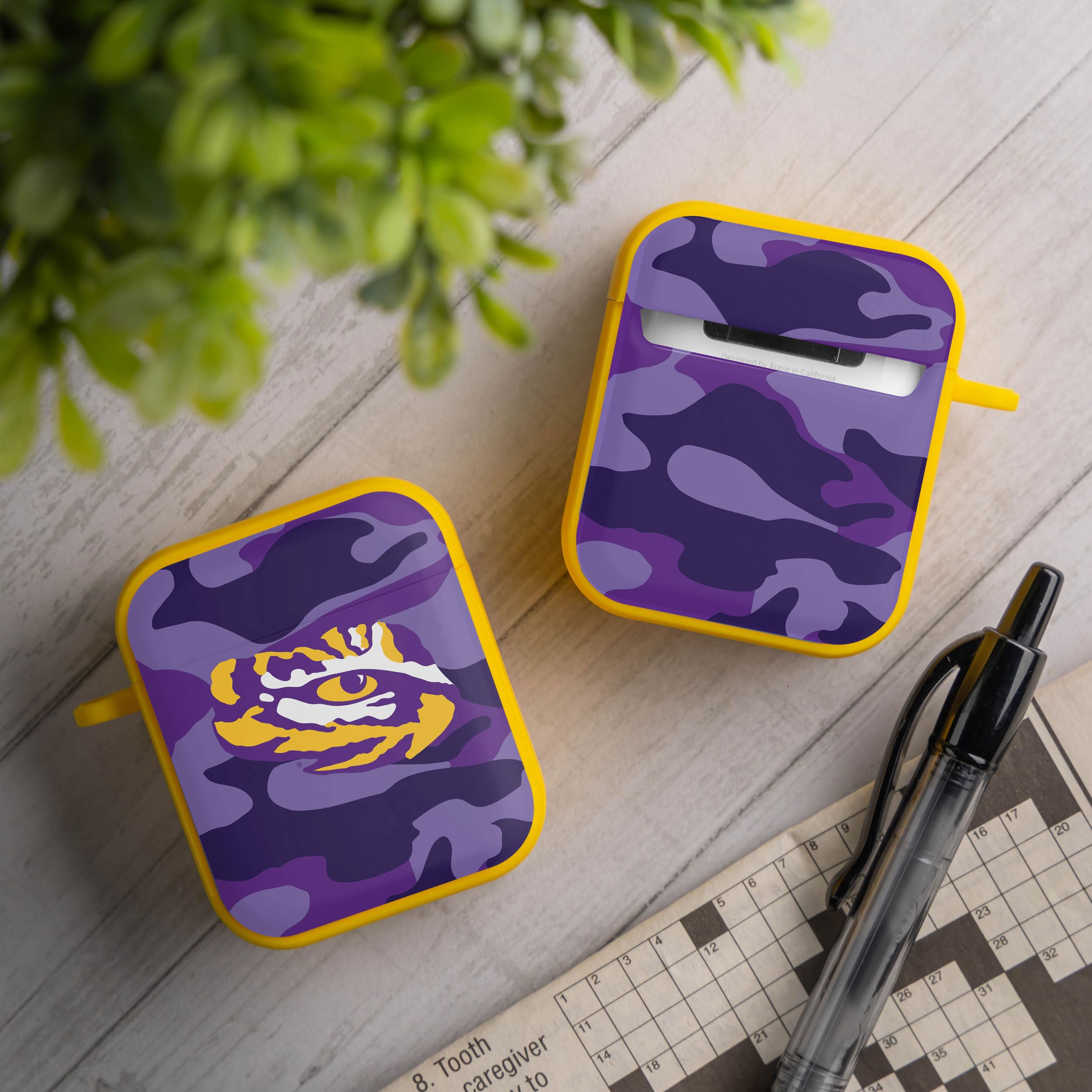 AFFINITY BANDS LSU Tigers Camo HDX Case Cover Compatible with Apple AirPods Generations 1 & 2