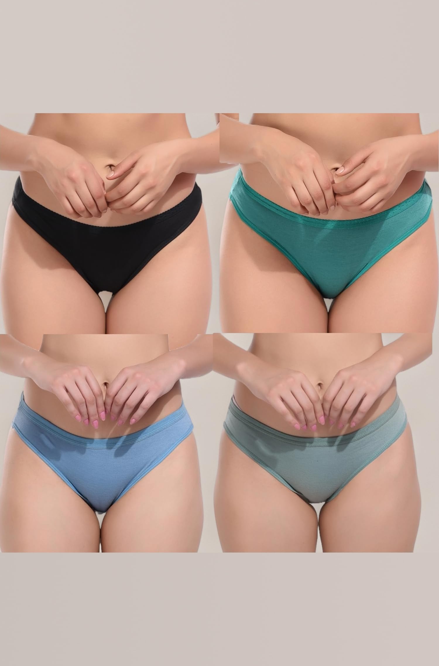 REALSIDE Women's Lace Panties, Set of, Assorted Colours