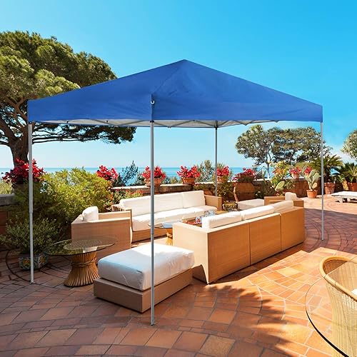 HERA'S HOUSE Gazebo desplegable de 10 x 10, carpa portátil duradera con bolsa enrollable (azul)